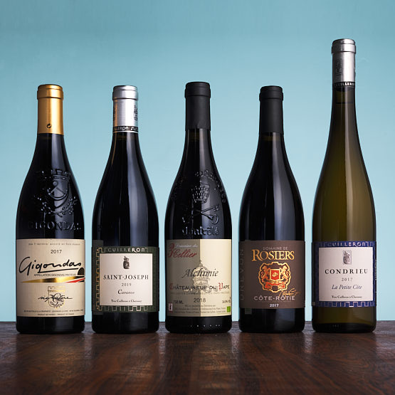 Vin Gigondas, Saint-Joseph Cuilleron, Chateauneuf-du-Pape Domaine des 3 Cellier, Côte Rôtie Domaine de Rosiers, Condrieu Cuilleron