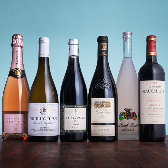Champagne Haton, Pouilly-fuissé, Saint-Joseph, Puech-Haut, Argali, Moulis